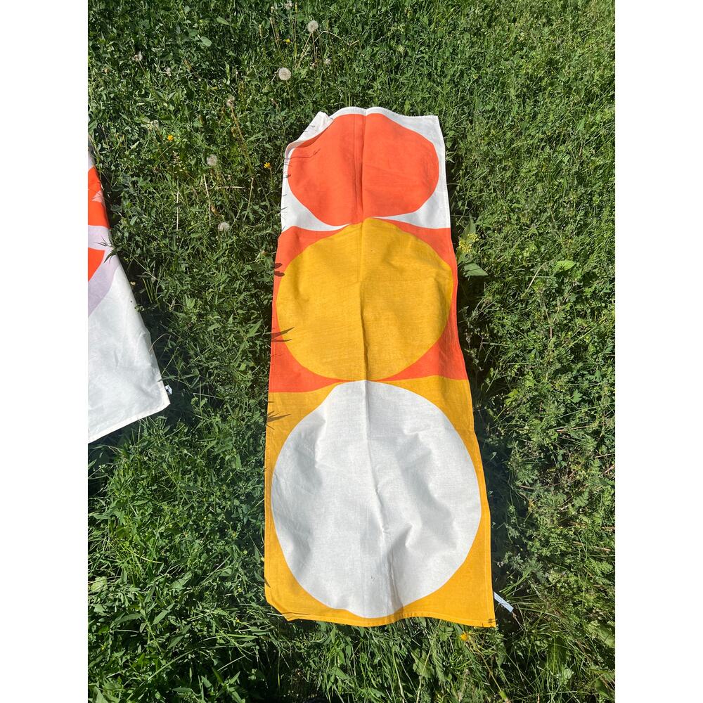 Circle Tapestry, retro, 70s, orange, geometric, Orange Yellow Modernist